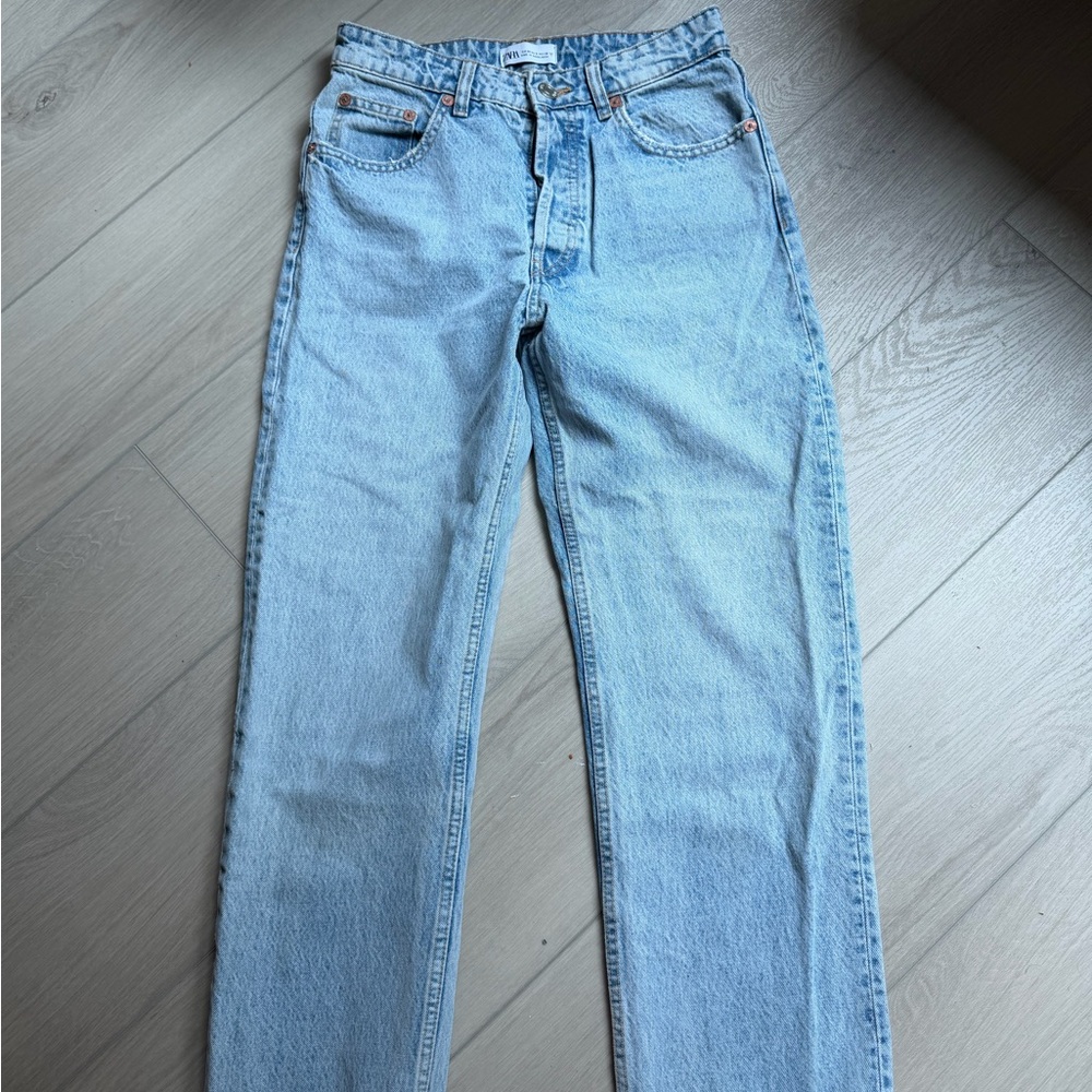 Zara high waisted ankle jeans